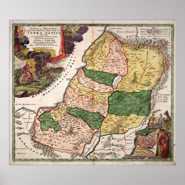 Terre Sainte et les tribus d'Israël. Poster carte (Devant)