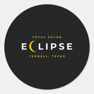 Terrell Texas Solar Eclipse Classic Round Sticker