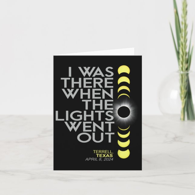Terrell Texas Total Solar Eclipse 2024  Card (Front)