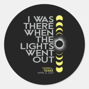 Terrell Texas Total Solar Eclipse 2024  Classic Round Sticker