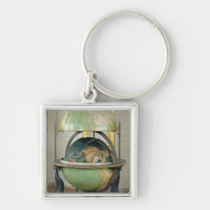 Terrestrial and celestial globe keychain