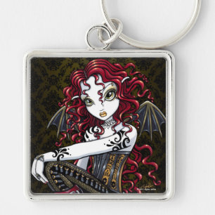 "Terri" Gothic Red Rose Fairy Fantasy Keychain