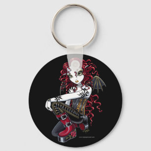 "Terri" Gothic Red Rose Tattoo Fairy Art Keychain