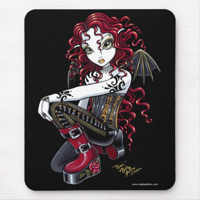 Terri Red Tattoo Fairy Mousepad (Front)