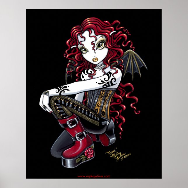 Terri Red Tattooed Faerie Poster (Front)