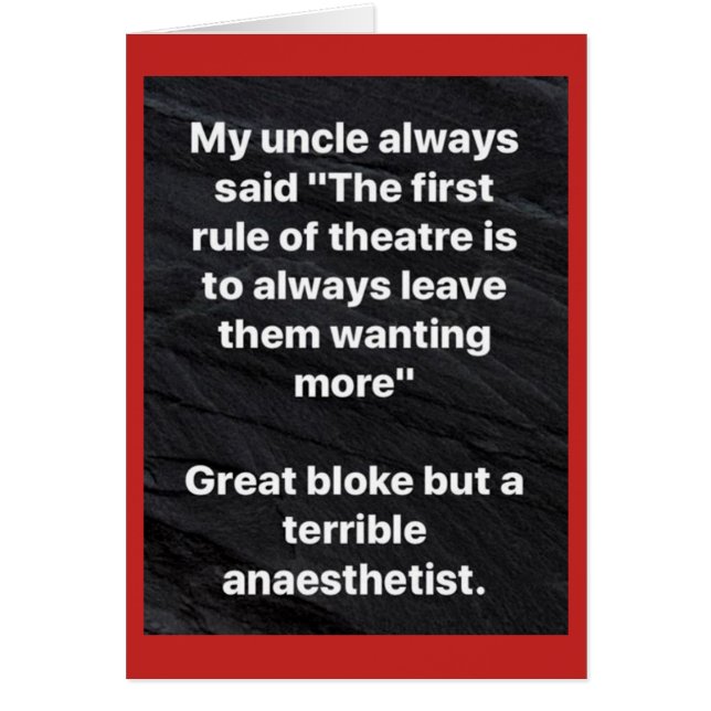 Terrible Anesthetist Card (Front)
