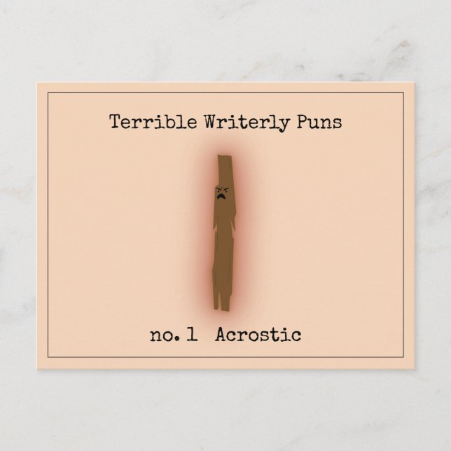 Terrible Writerly Puns Postcard (Front)