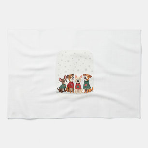 Terrier Christmas Choir Kitchen Towel