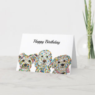 Terrier Cockapoo Yorkie Bichon Carte Anniversaire