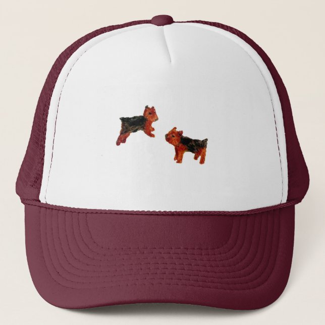 Terrier Dog Art Trucker Hat (Front)