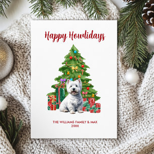 Terrier Dog Family Christmas Holiday Card