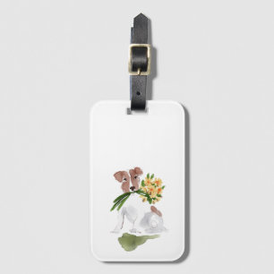 Terrier Dog Flowers Sweet Pet Lover Travel Luggage Tag
