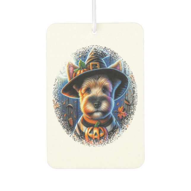 Terrier Dog Halloween Air Freshener (Front)