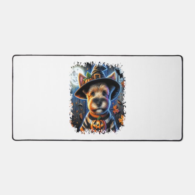 Terrier Dog Halloween Square Desk Mat (Front)