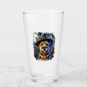 Terrier Dog Halloween Square Glass