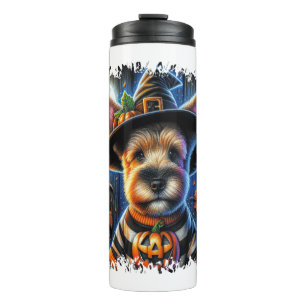 Terrier Dog Halloween Square Thermal Tumbler