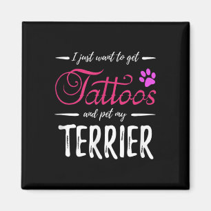 Terrier Dog Lover Tattoo Funny Dog Mom Gift Idea  Magnet