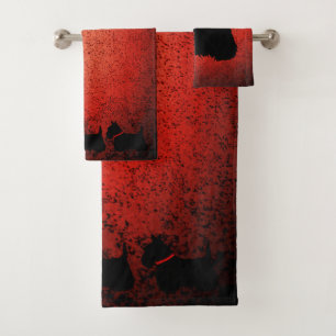 Terrier écossais, collier rouge, rouge granit