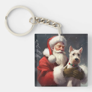 Terrier Fox à poil dur Père Noël Noël Fête