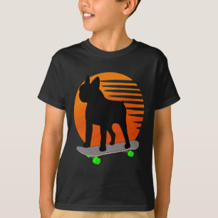 Terrier - French Bulldog Skateboarding Over A Suns T-Shirt