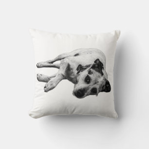 Terrier Mix Relaxed Side Pose Throw Pillow