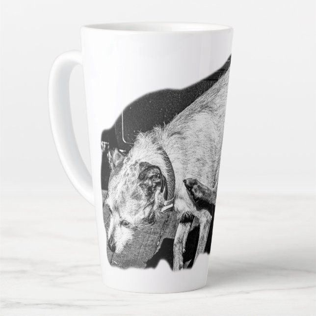 Terrier Scratch Moment Latte Mug (Left Angle)