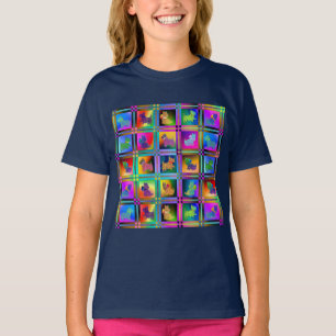 Terrier  Silhouettes  in a Checkeboard Pattern T-Shirt