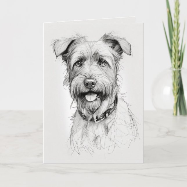 Terrier Sketch for Thinking of You Card (Front)