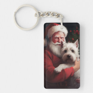 Terrier West Highland blanc Père Noël Noël