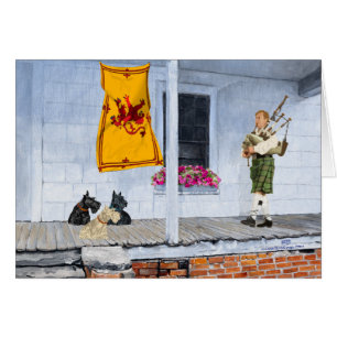 Terriers écossais avec Bagpiper