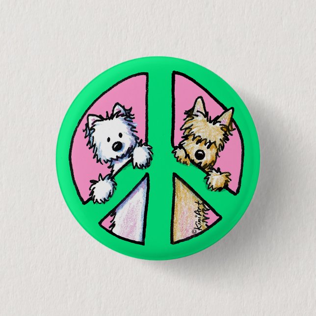 Terriers For Peace 1 Inch Round Button (Front)