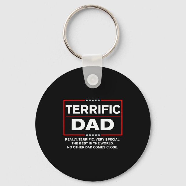 Terrific Dad - Funny Donald Trump Fathers Day  Keychain (Front)