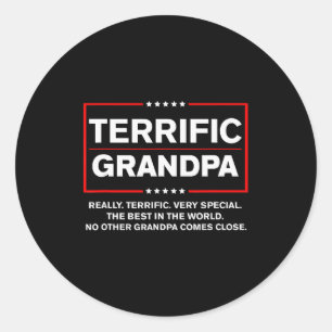 Terrific Grandpa - Funny Donald Trump Campaign Sty Classic Round Sticker