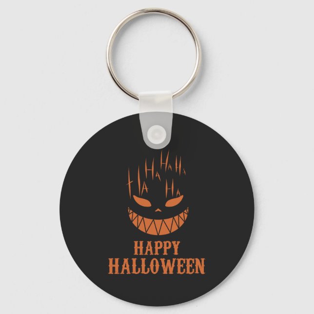 Terrifying Halloween Face Scream Horror Dark Spook Keychain (Front)
