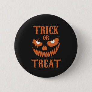 Terrifying Halloween Face Trick Treat Dark Spooky  2 Inch Round Button