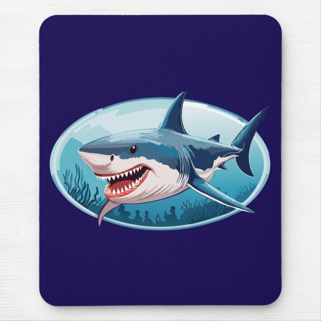 Terrifying Shark Mouse Pad (Front)