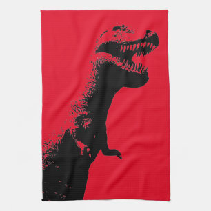 Terrifying T-Rex Dinosaur Graphic Illustration Kitchen Towel