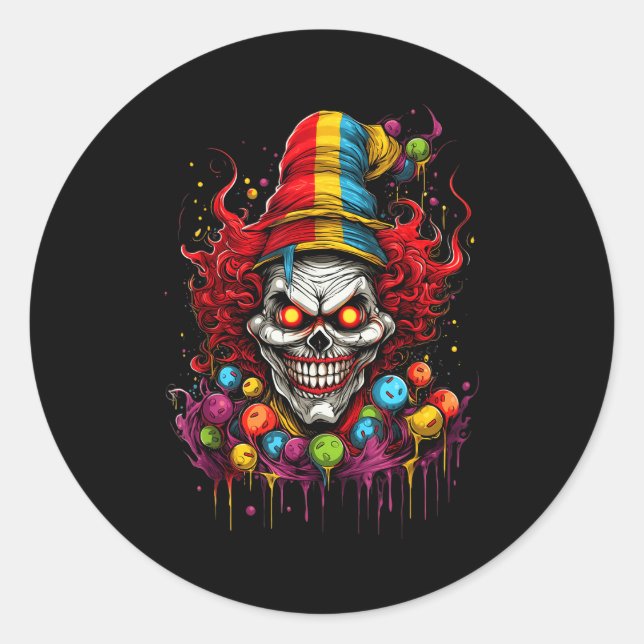 Terrifying Y Evil Killer Clown  Classic Round Sticker (Front)
