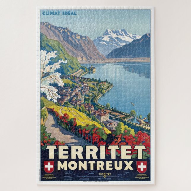 Territet, Montreux, Switzerland Vintage Travel Jigsaw Puzzle (Vertical)