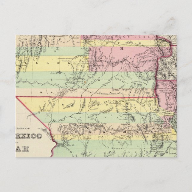Territories Of New Mexico and Utah Postcard (Front)