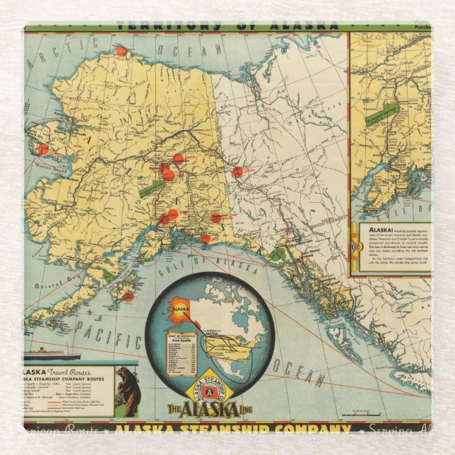 Territory of Alaska Glass Coaster (Front)