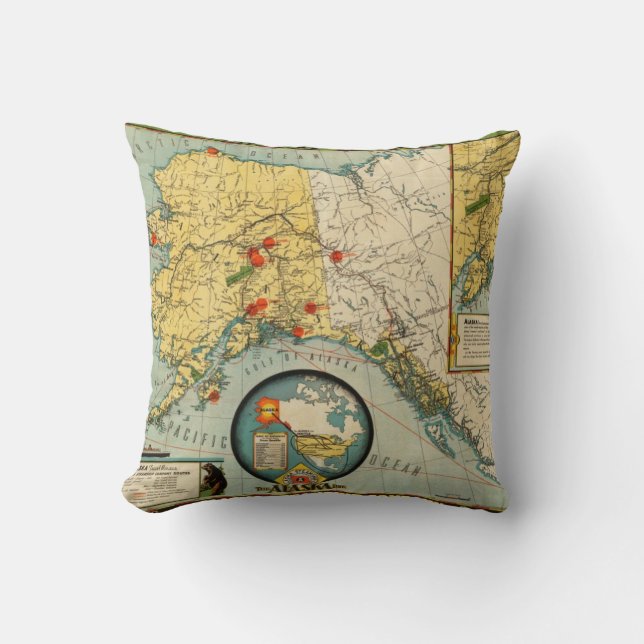 Territory of Alaska Throw Pillow (Front)