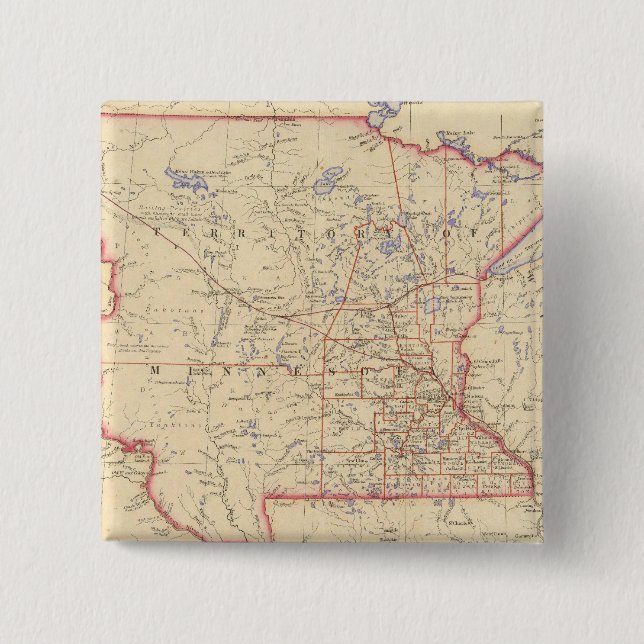 Territory of Minnesota 2 Inch Square Button (Front)