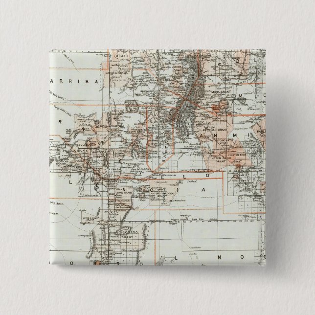 Territory Of New Mexico 2 Inch Square Button (Front)