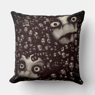 terror twin dollies wallpaper throw pillow