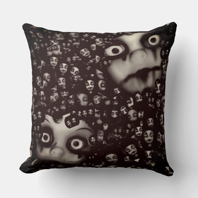 terror twin dollies wallpaper throw pillow (Front)