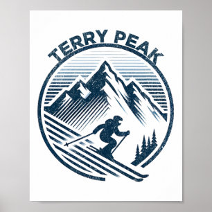 Terry Peak South Dakota Ski Resort Winter Skiing Poster