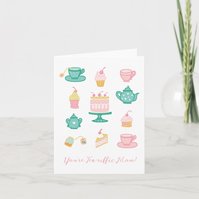 T'es Tea-riffic Maman Tea Thémée Carte de fête des (Devant)