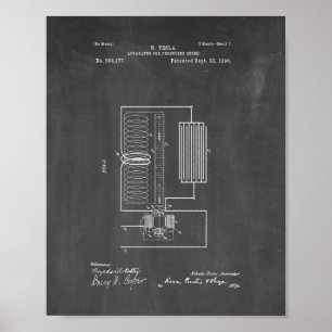 Tesla Apparatus For Producing Ozone Patent - Chalk Poster