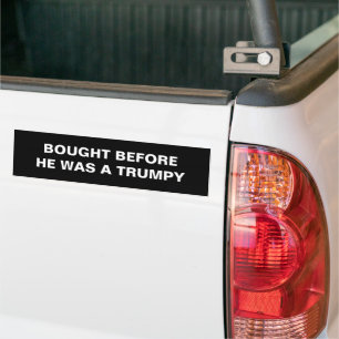 Tesla - Bought Before He Was A Trumpy - black Bumper Sticker